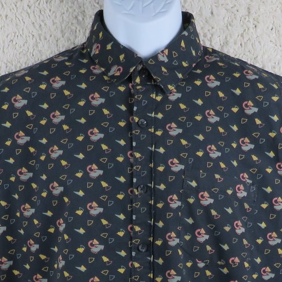 MBX* Men's Short Sleeve Button Down Curved Hem Chest Pocket Shirt~ Size Medium - Picture 5 of 11